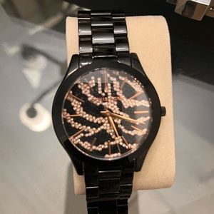 Michael kors MK womens watch cheetah print and black